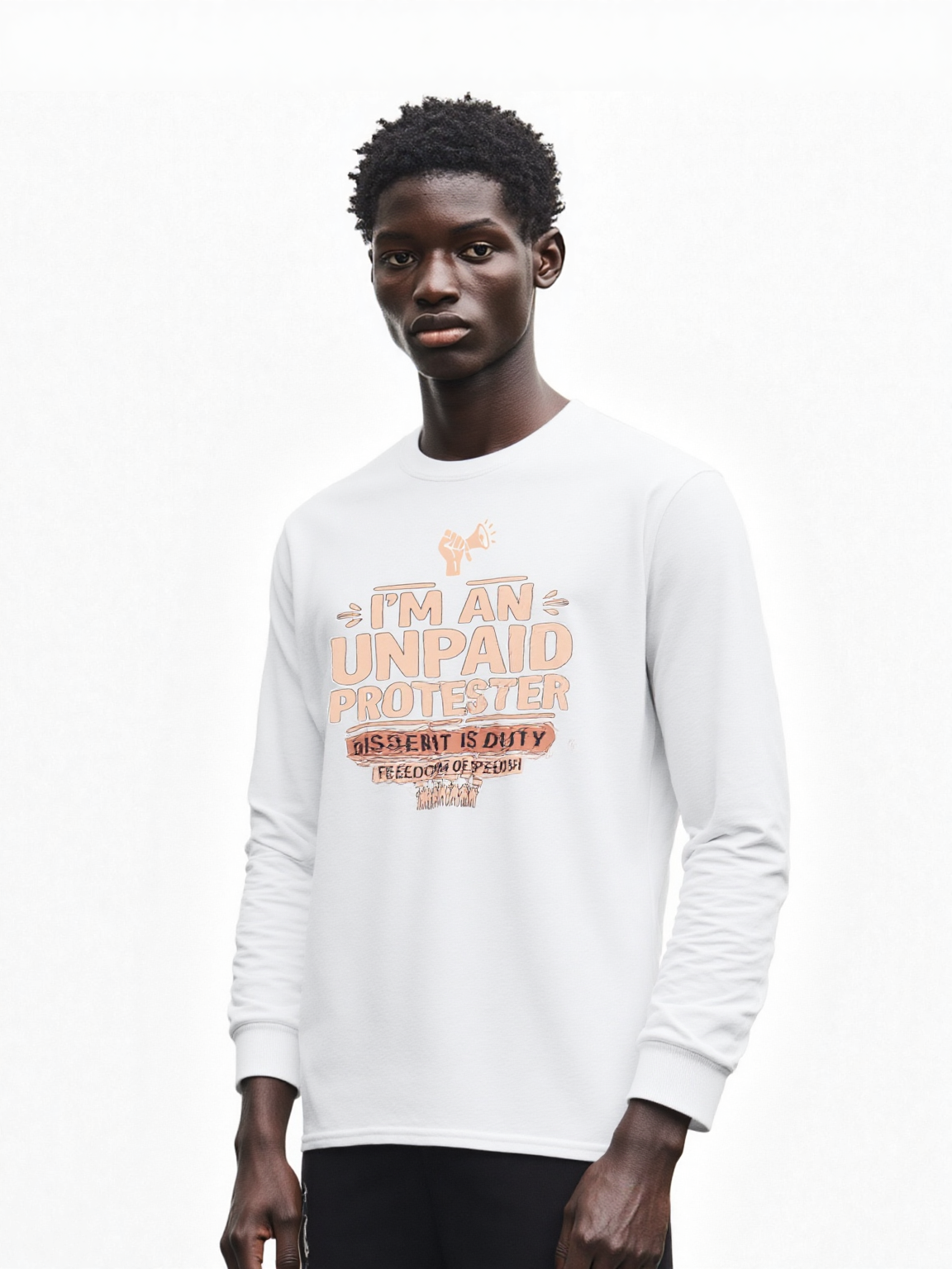 "Unpaid Protester" Graphic Long Sleeve Tee – Urban Artistic Threads