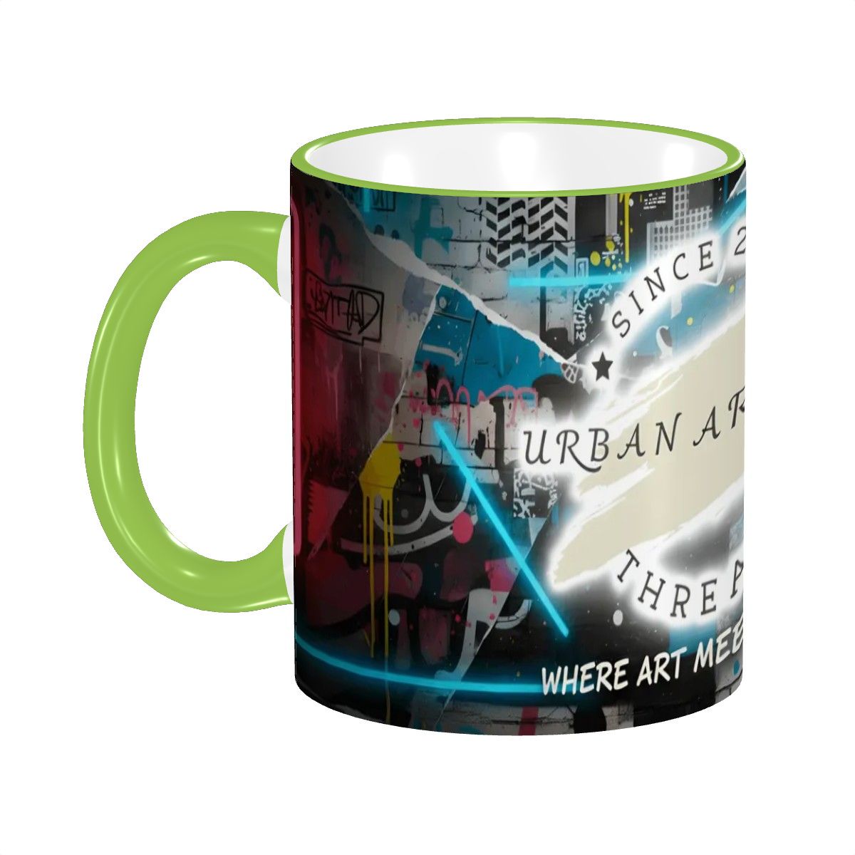Urban Artistic Threads Colored Ceramic Coffee Mug (11oz) (All Over Print)