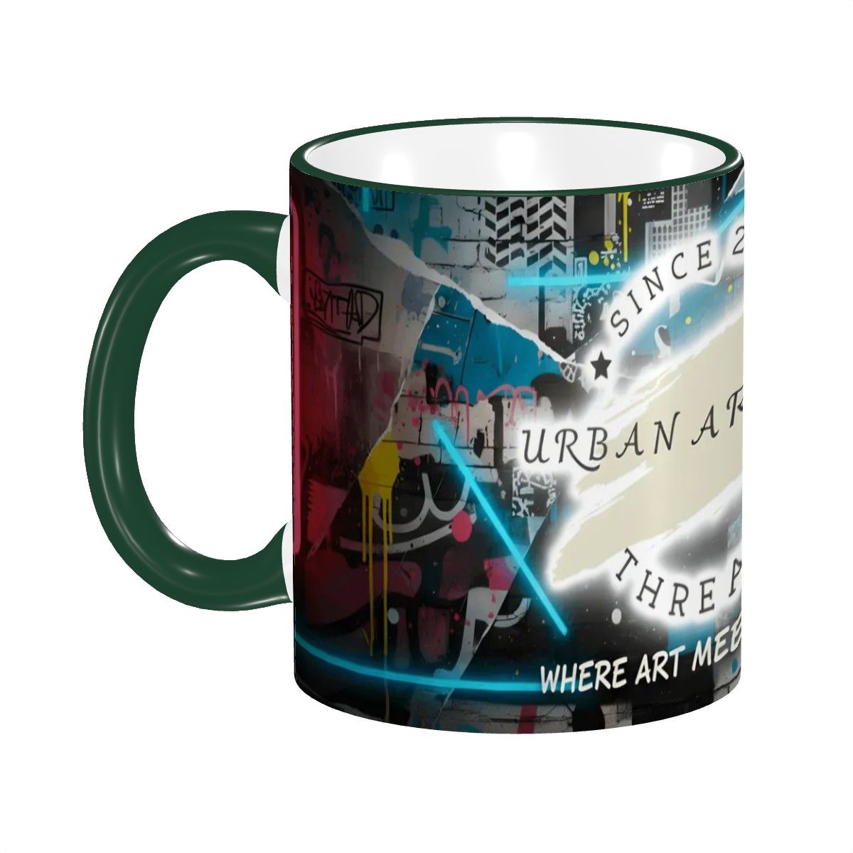 Urban Artistic Threads Colored Ceramic Coffee Mug (11oz) (All Over Print)
