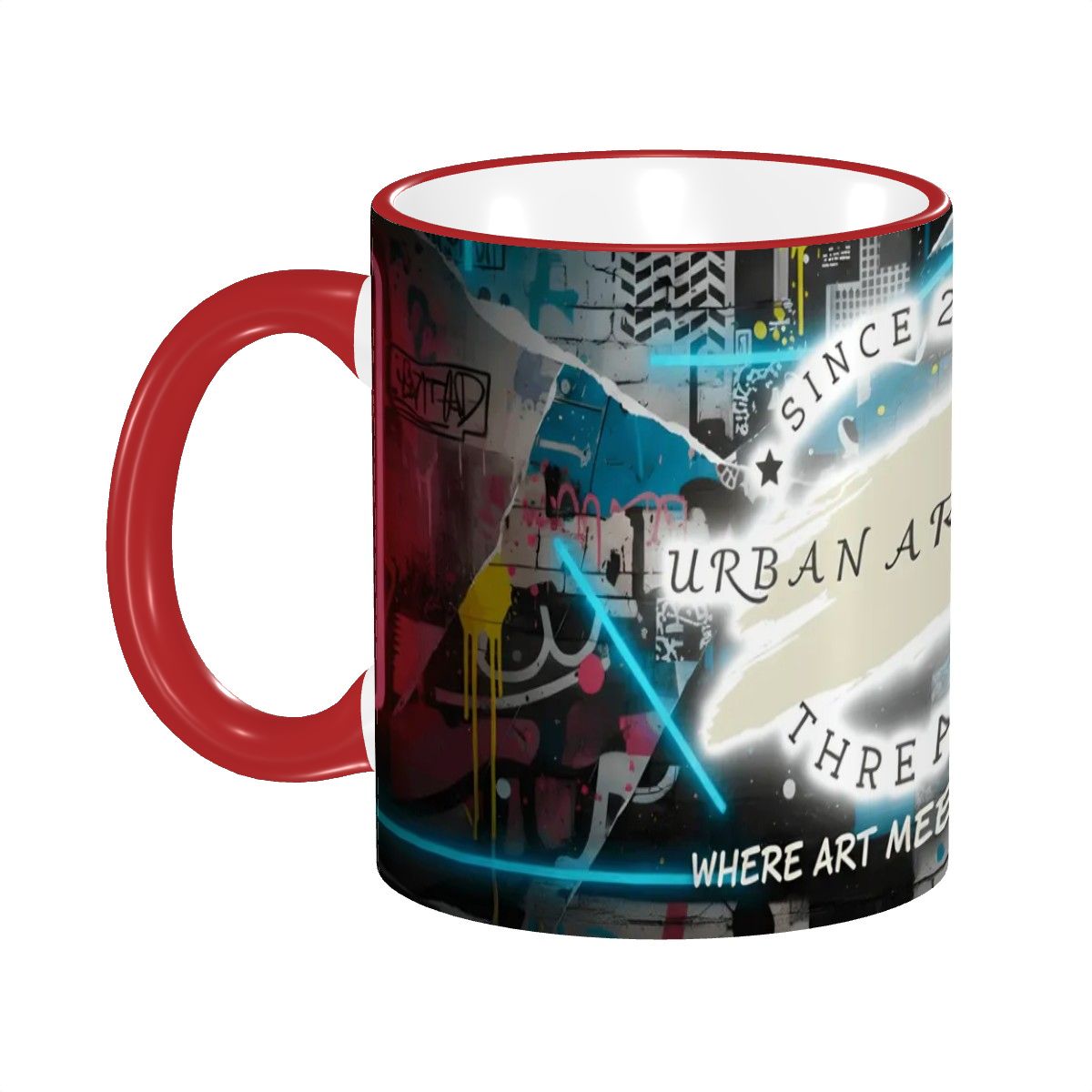 Urban Artistic Threads Colored Ceramic Coffee Mug (11oz) (All Over Print)