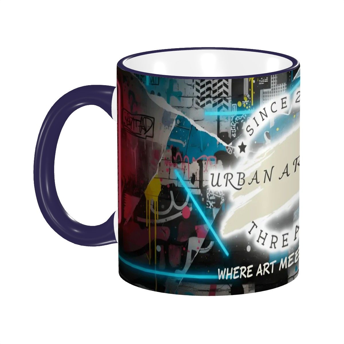 Urban Artistic Threads Colored Ceramic Coffee Mug (11oz) (All Over Print)