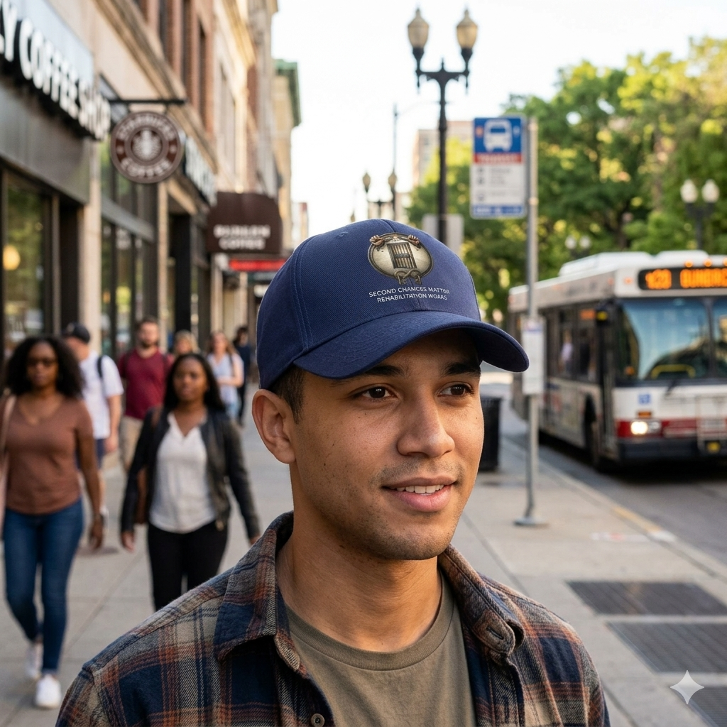 "Second Chances Matter" Rehabilitation Advocacy Cap White Text