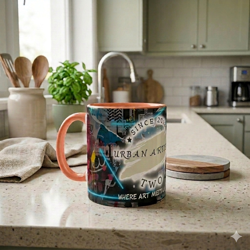 Urban Artistic Threads Graffiti Typography Mug
