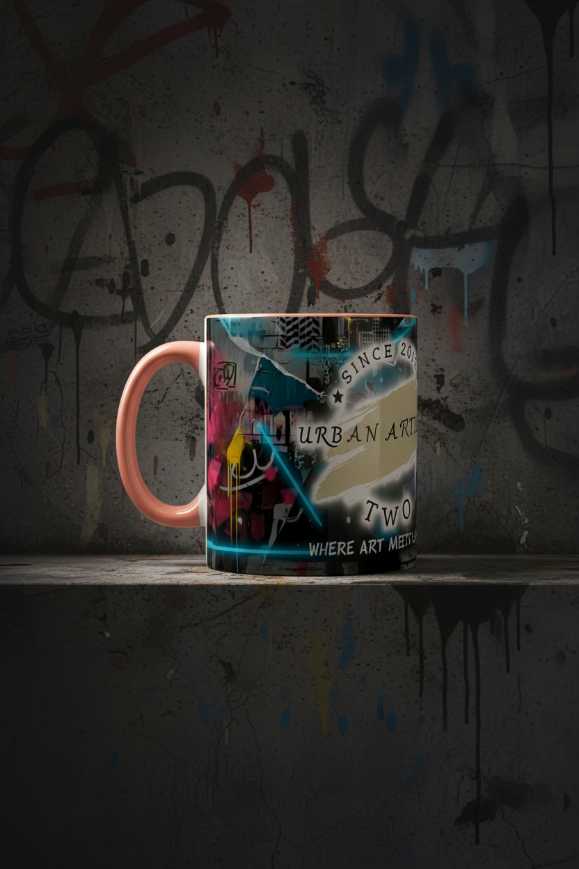 Urban Artistic Threads Graffiti Typography Mug