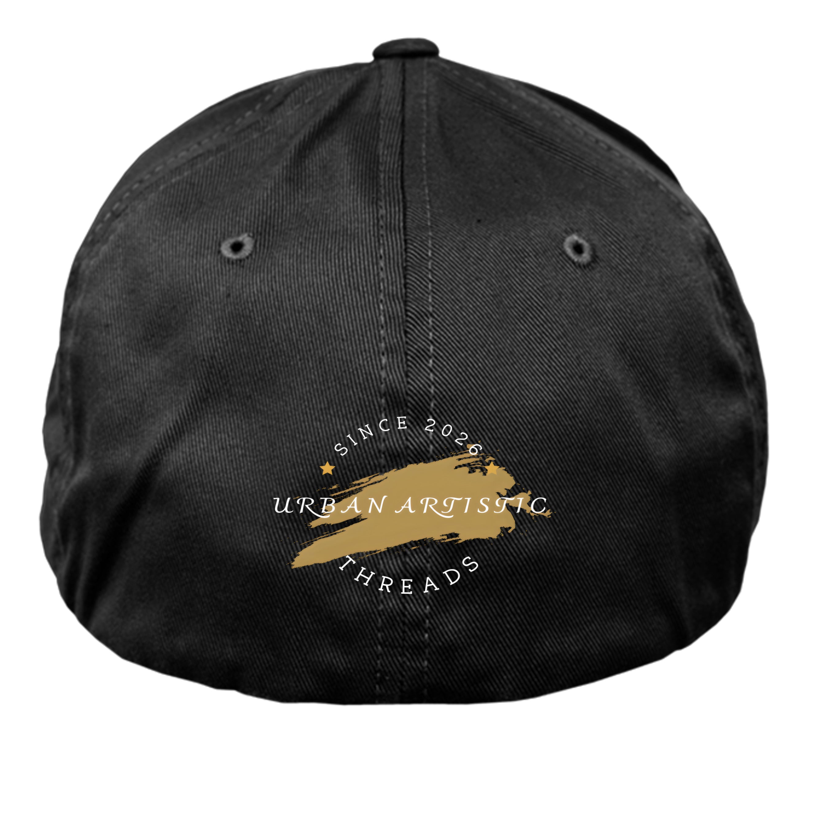 Prison Reform hat with white text on a black six-panel cap featuring a gold brushstroke logo.