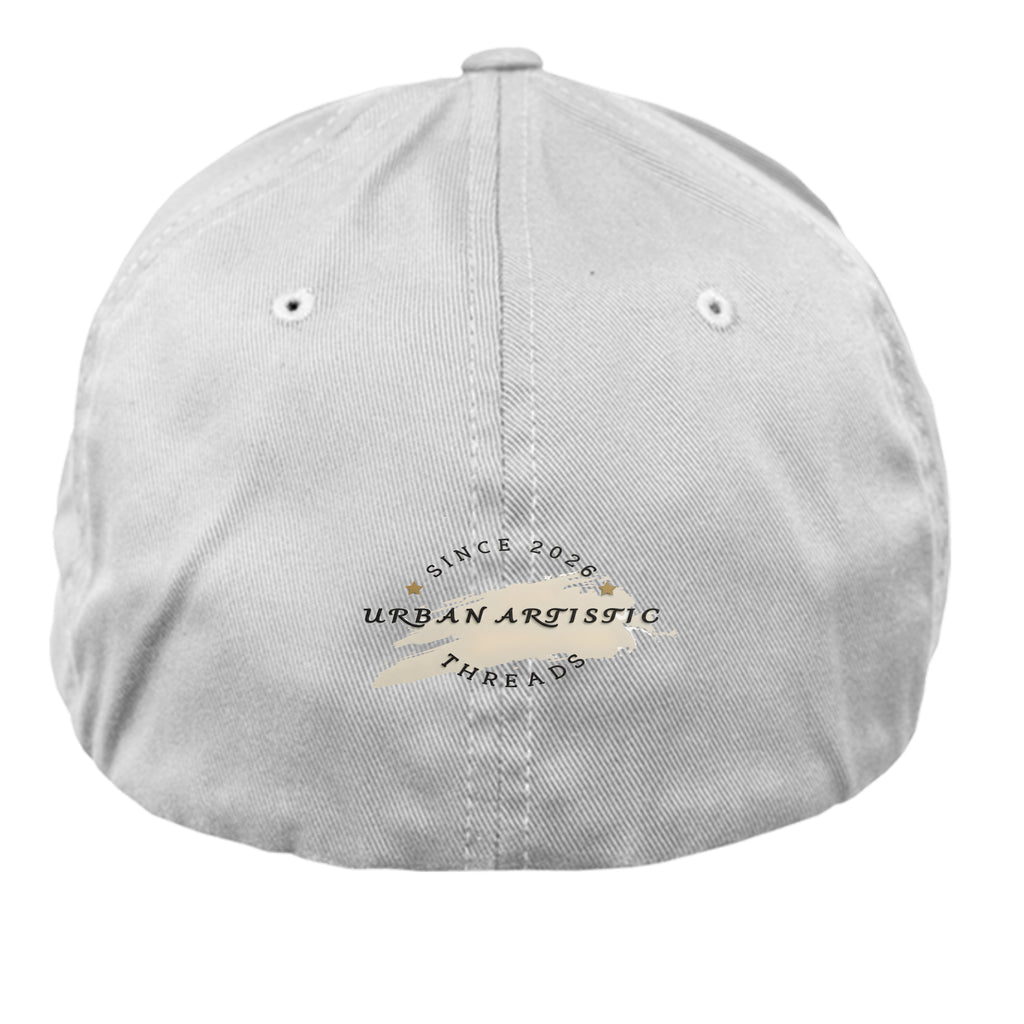 Prison Reform Hat with black text on a Yupoong 6277 Wooly six-panel fitted cap; Urban Artistic Threads logo on back.