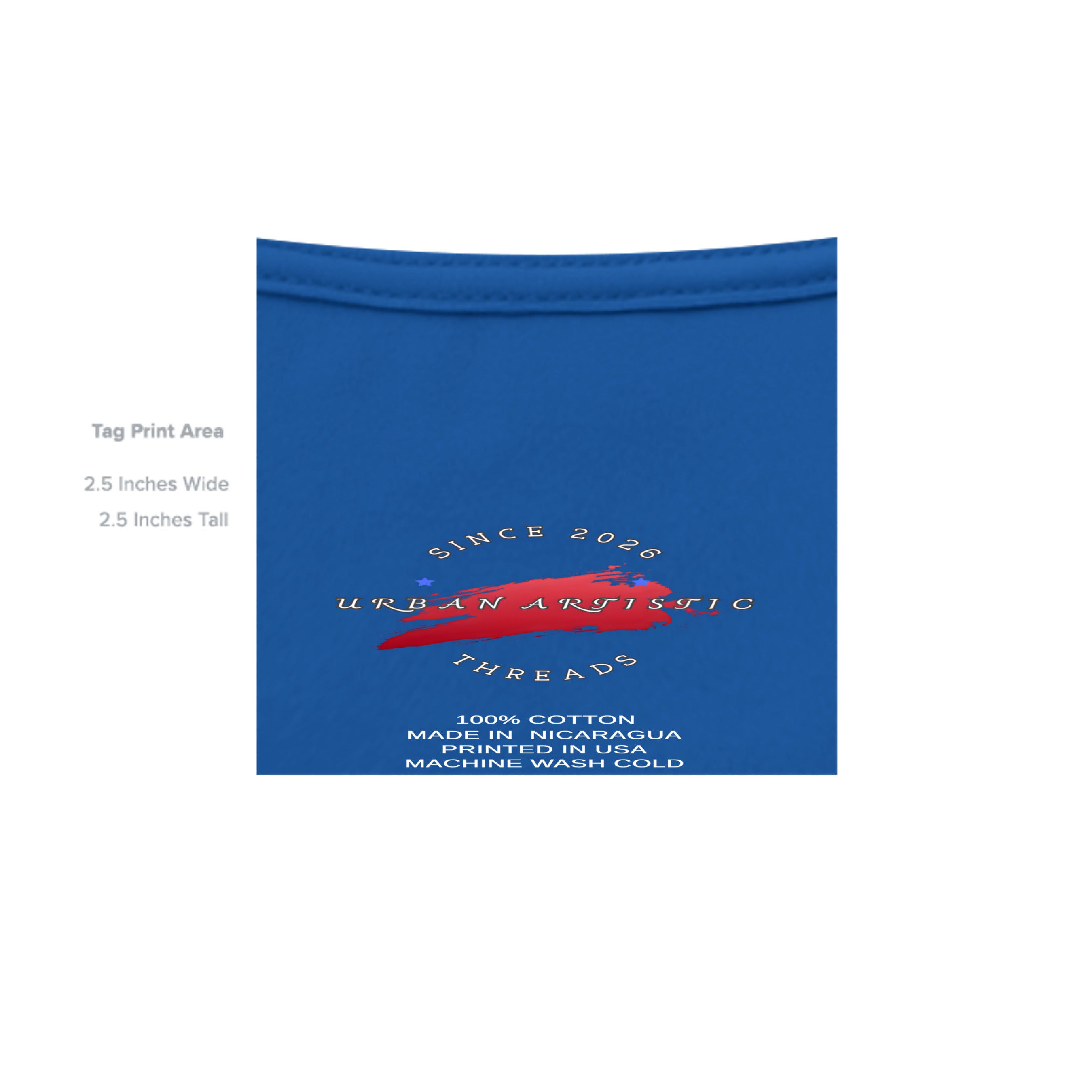 Blue packaging box for I Stand With Epstein Survivors shirt by Urban Artistic Threads.