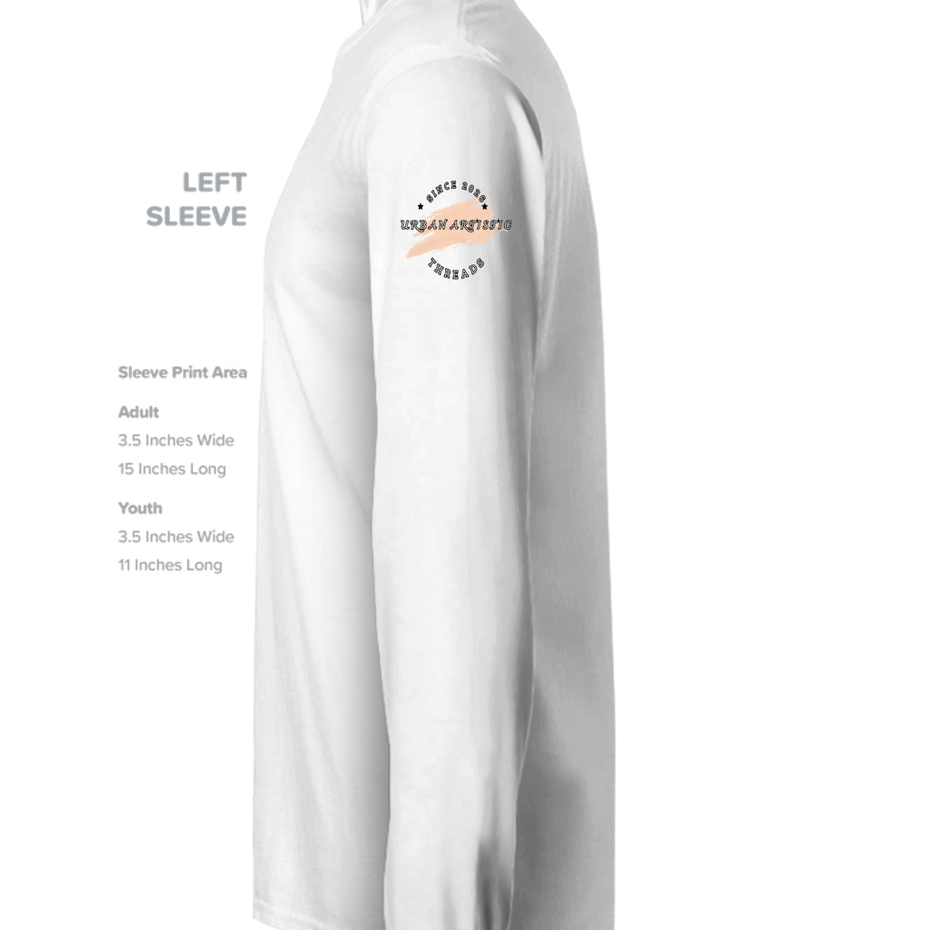 I'M AN UNPAID PROTESTER Premium Long Sleeve Shirt by Urban Artistic Threads, circular sleeve logo.