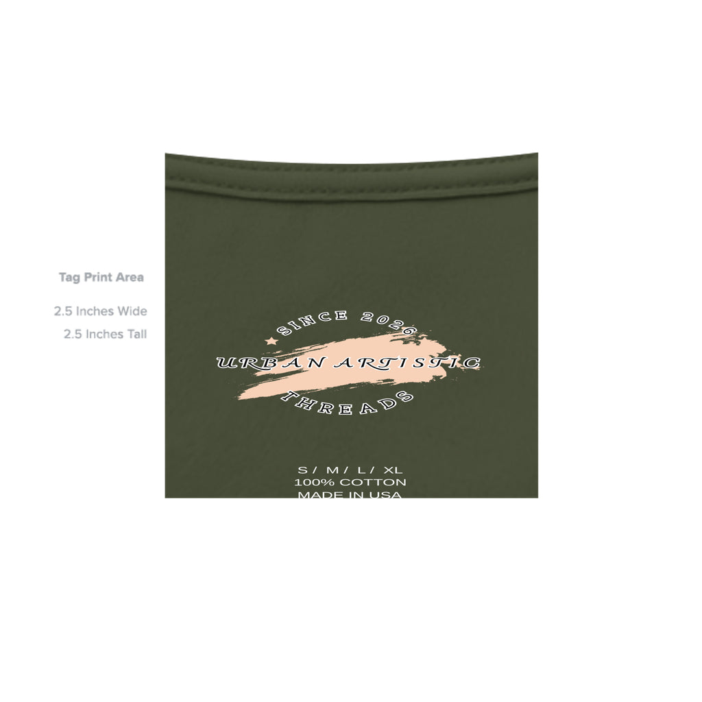 Olive-green Unpaid Protester graphic tee with bold typography and activist icon by Urban Artistic Threads
