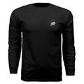 Urban Artistic Threads signature logo long sleeve tee with white chest circular logo on black fabric.