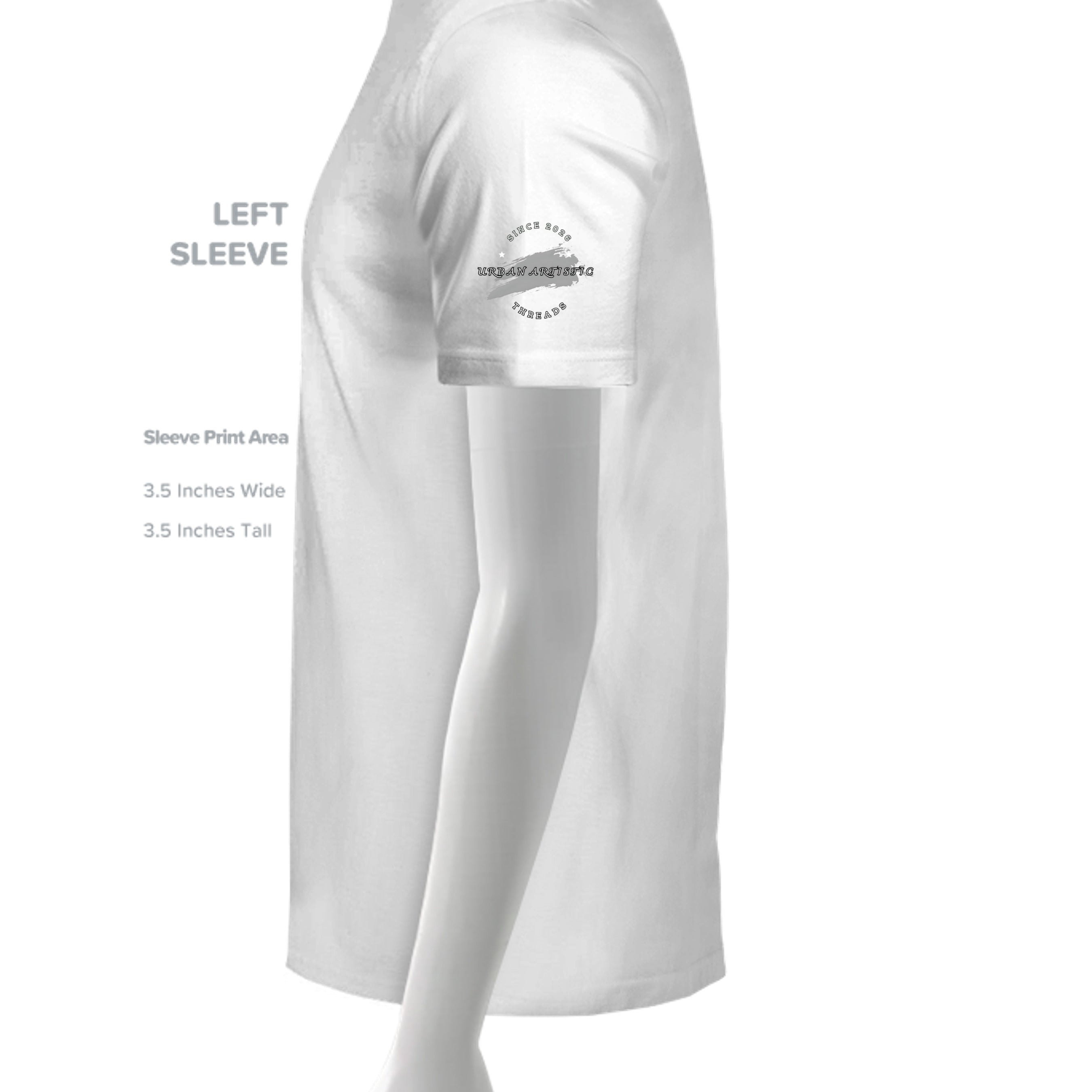 Urban Vandel: Defiance On Deck Youth Tee with left sleeve logo on white fabric.