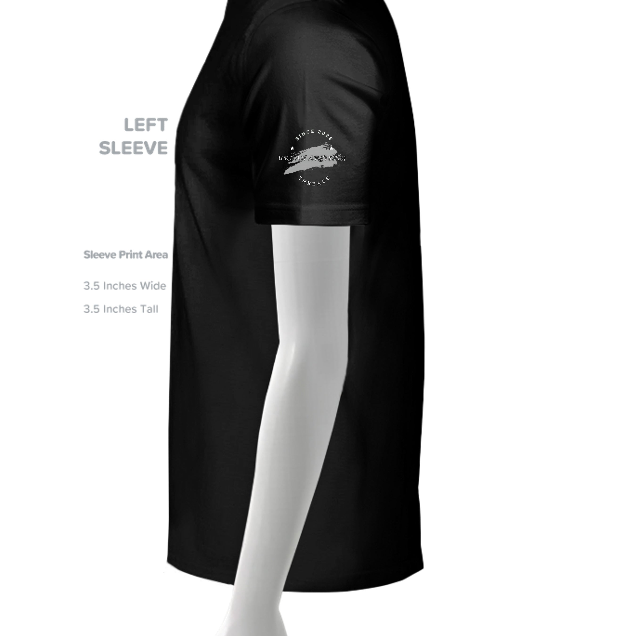 Urban Vandel Defiance On Deck Youth Tee left sleeve logo: circular Urban Artistic design.