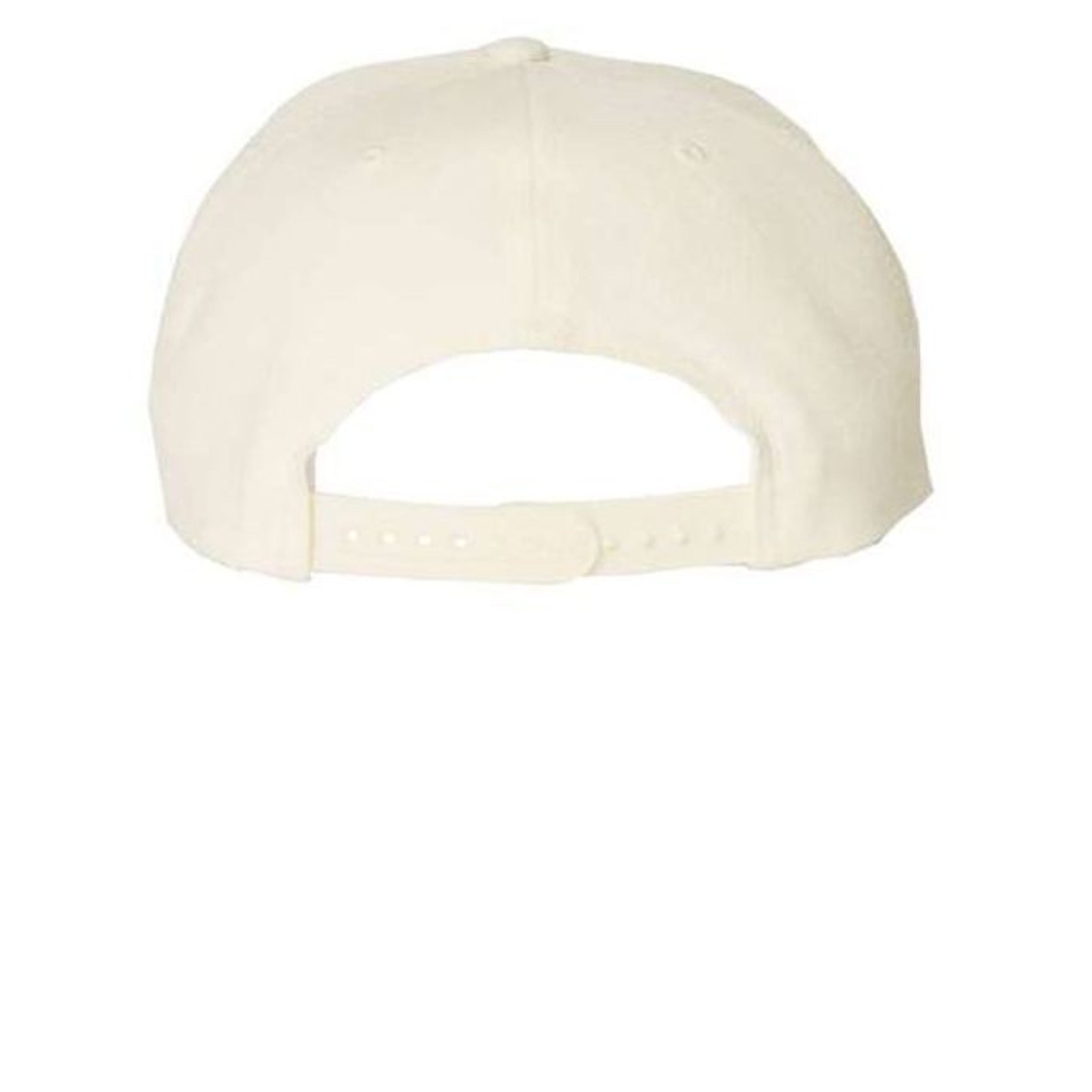 Back view of beige Urban Artistic Threads Premium Snapback Hat with adjustable strap.