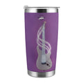 Purple 20oz Urban Artistic Cosmic Rockstar travel tumbler featuring a white electric guitar with glowing musical trails