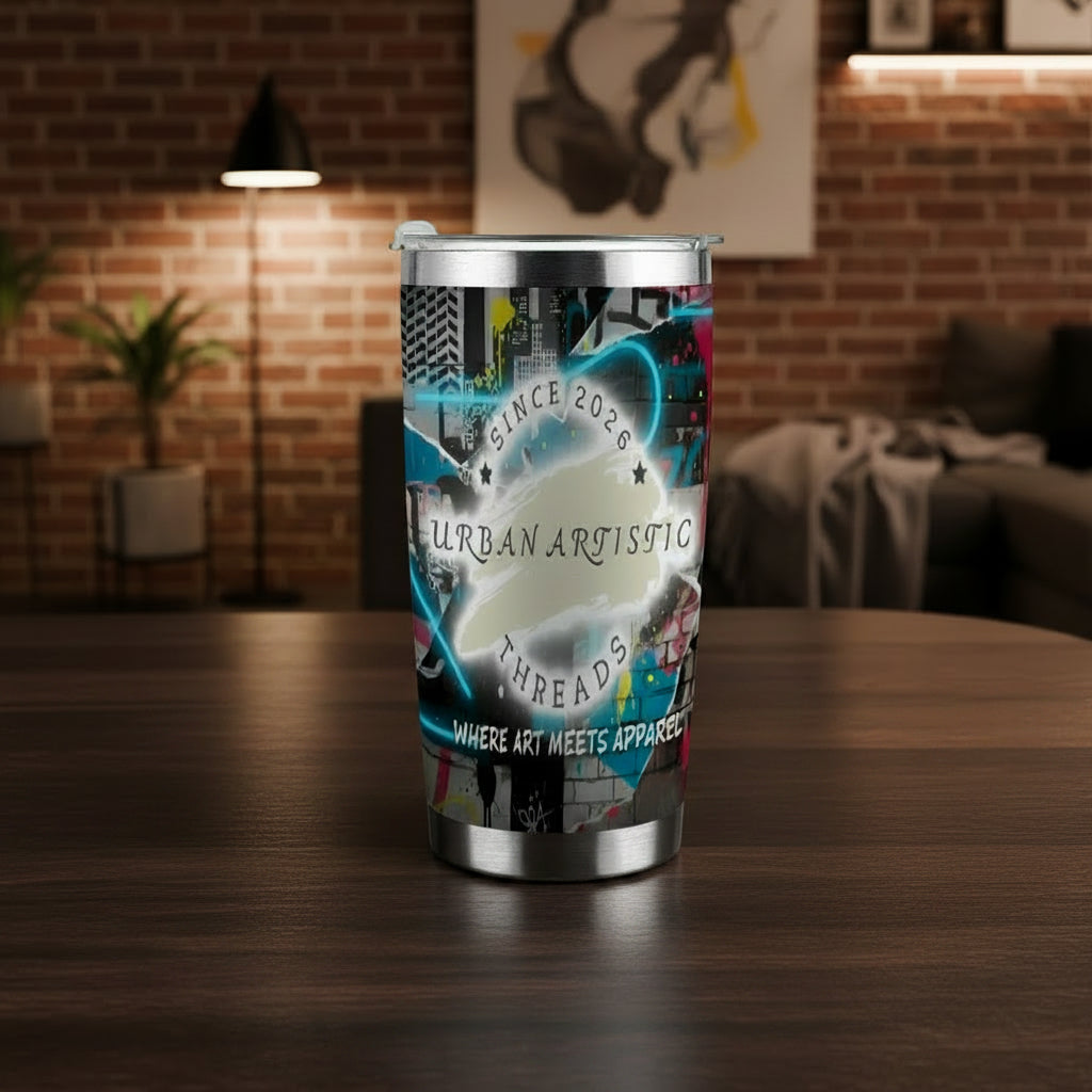 Urban Artistic Threads: Where Art Meets Apparel Travel Mug